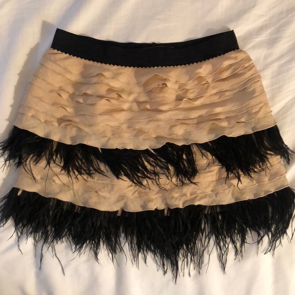 BCBG Feather Ruffle Skirt
